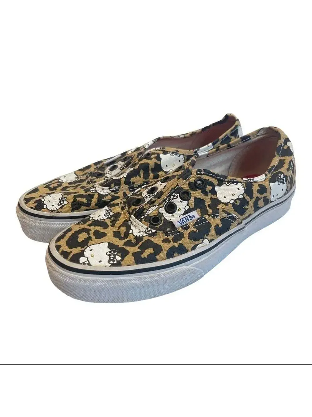 Vans Hello Kitty Leopard Print Sneakers Womens 6.5 Limited Edition Sanrio